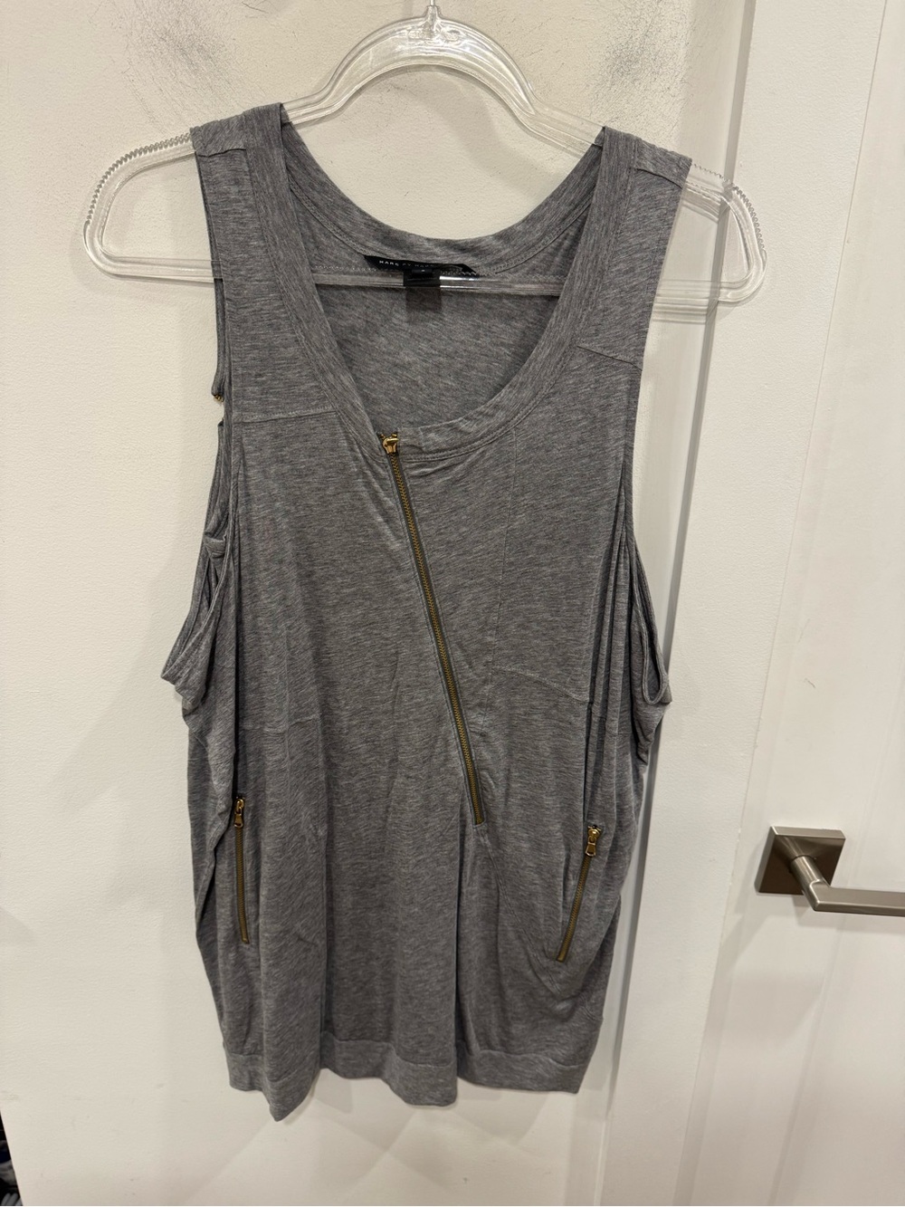 Marc by Marc Jacobs Gray Sleeveless Tank with Asymmetrical Zips